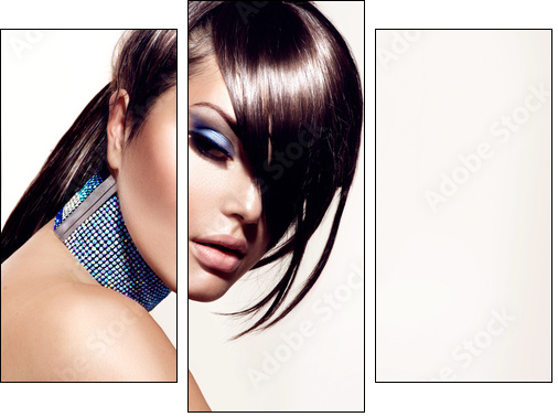 Fashion Beauty Girl. Gorgeous Woman Portrait - Dreiteiliges Leinwandbild, Triptychon