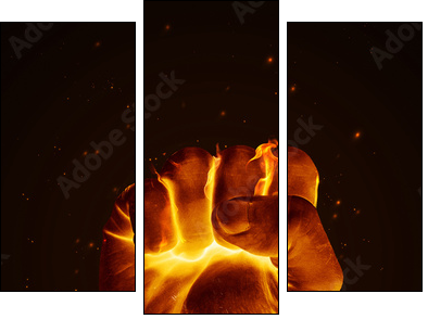 Fire fist - Dreiteiliges Leinwandbild, Triptychon