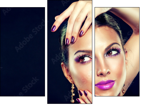 Beauty Portrait - Dreiteiliges Leinwandbild, Triptychon