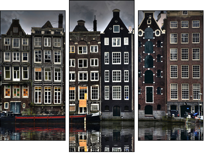 Amsterdam Houses - Dreiteiliges Leinwandbild, Triptychon