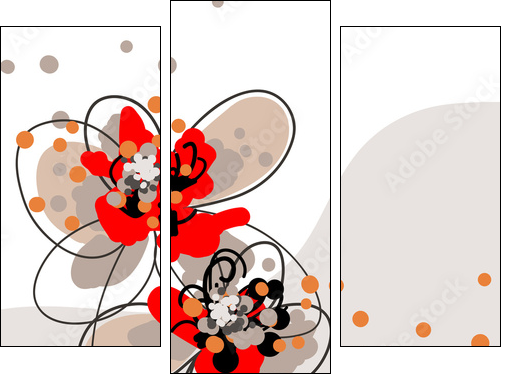 floral background - Dreiteiliges Leinwandbild, Triptychon