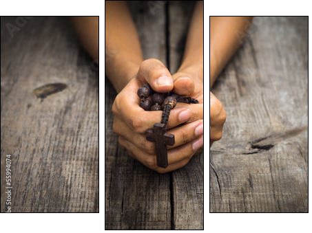 Person Praying - Dreiteiliges Leinwandbild, Triptychon