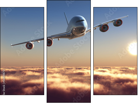 Passenger plane - Dreiteiliges Leinwandbild, Triptychon