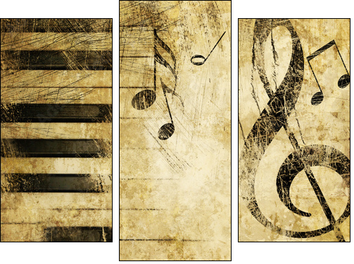 music grunge - Dreiteiliges Leinwandbild, Triptychon
