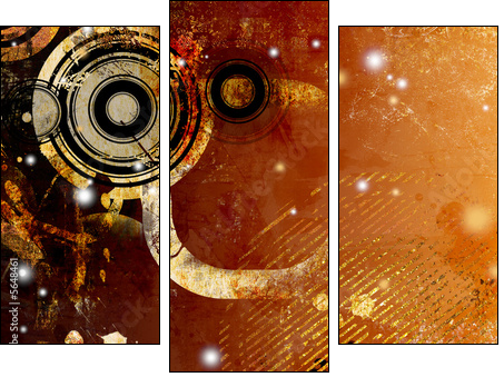 grunge geometric background - Dreiteiliges Leinwandbild, Triptychon