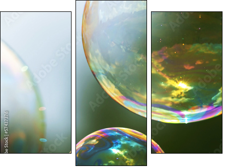 Soap bubble - Dreiteiliges Leinwandbild, Triptychon
