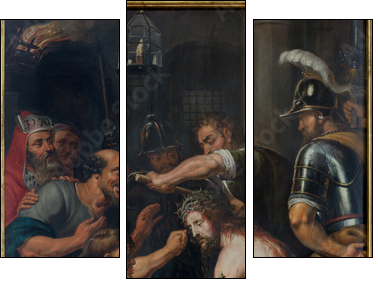 Antwerp - The Torture of Jesus by  Antoon de Bruyn - Dreiteiliges Leinwandbild, Triptychon