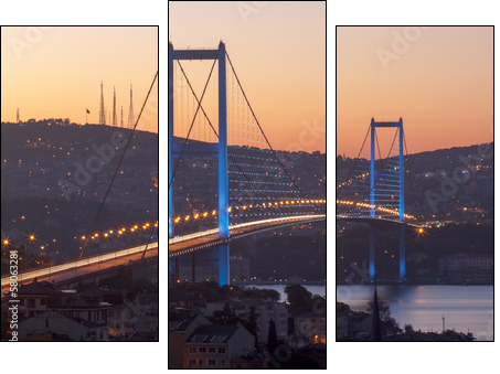 Istanbul - Bosphorus Bridge - Dreiteiliges Leinwandbild, Triptychon