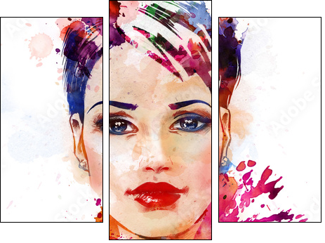 Fashion illustration of the beautiful girl - Dreiteiliges Leinwandbild, Triptychon