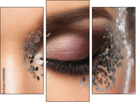 Eye Makeup - Dreiteiliges Leinwandbild, Triptychon