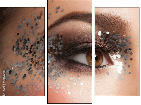 Eye Makeup - Dreiteiliges Leinwandbild, Triptychon