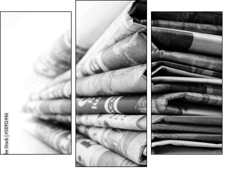 Newspapers - Dreiteiliges Leinwandbild, Triptychon