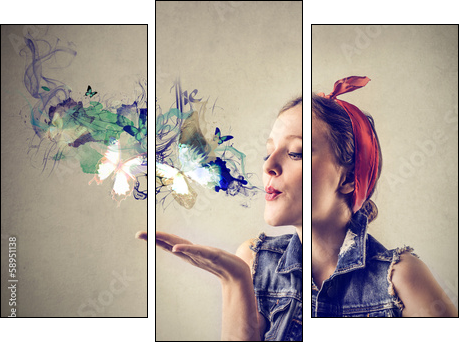 Wonderful Kiss - Dreiteiliges Leinwandbild, Triptychon