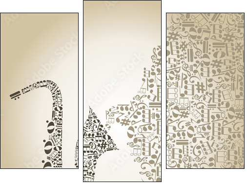 Saxophone5 - Dreiteiliges Leinwandbild, Triptychon