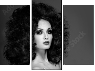 Beautiful woman with fashion hairstyle - Dreiteiliges Leinwandbild, Triptychon