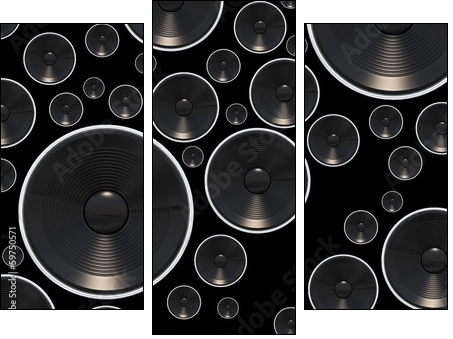 Loud Speakers Background - Dreiteiliges Leinwandbild, Triptychon