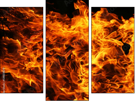 Fire - Dreiteiliges Leinwandbild, Triptychon