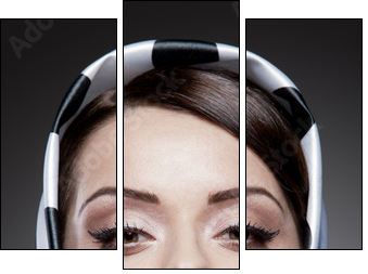 gorgeous caucasian brunette - Dreiteiliges Leinwandbild, Triptychon
