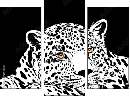 leopard with gold eyes - Dreiteiliges Leinwandbild, Triptychon