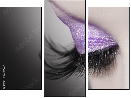 Beautiful woman eye close up - Dreiteiliges Leinwandbild, Triptychon