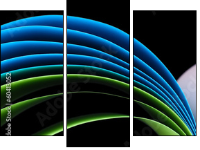 Colorful art paper on black background - Dreiteiliges Leinwandbild, Triptychon