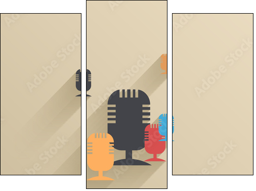 Vector creative flat ui icon background. Eps 10 - Dreiteiliges Leinwandbild, Triptychon