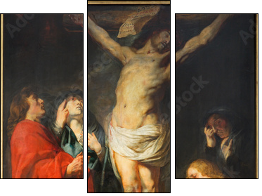Antwerp - The Crucifixion paint by Jacob Jordaens - Dreiteiliges Leinwandbild, Triptychon