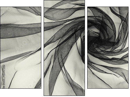 Black tulle background - Dreiteiliges Leinwandbild, Triptychon