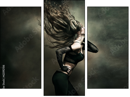 woman hot dance - Dreiteiliges Leinwandbild, Triptychon