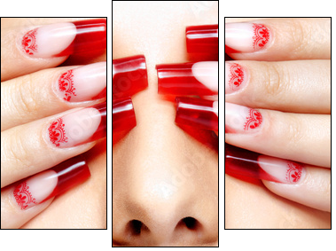 Acrylic nails manicure - Dreiteiliges Leinwandbild, Triptychon