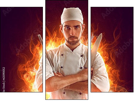 Cook Hero - Dreiteiliges Leinwandbild, Triptychon