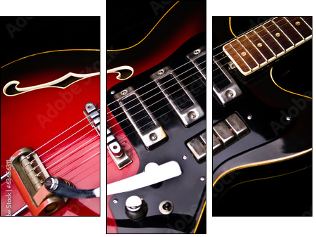 Close up of music guitar - Dreiteiliges Leinwandbild, Triptychon