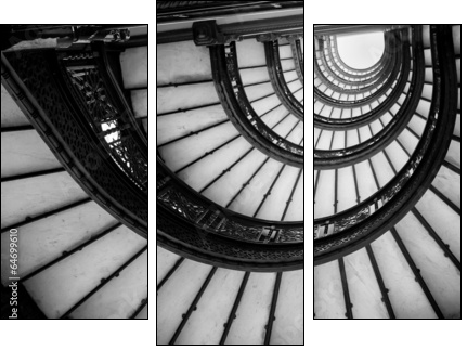 Low angle view of spiral staircase, Chicago, Cook County, Illino - Dreiteiliges Leinwandbild, Triptychon