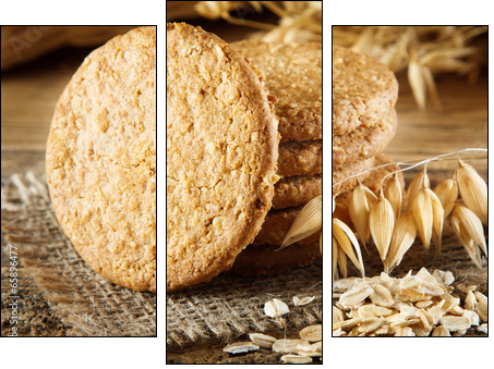 Oatmeal cookie - Dreiteiliges Leinwandbild, Triptychon