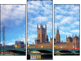 London panorama - Big ben, UK - Dreiteiliges Leinwandbild, Triptychon