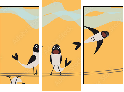 hirondelle - Dreiteiliges Leinwandbild, Triptychon