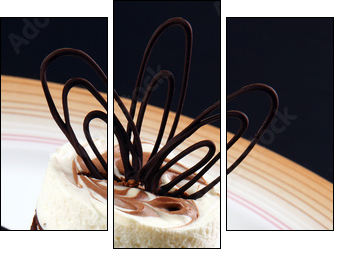 Dessert with chocolate - Dreiteiliges Leinwandbild, Triptychon