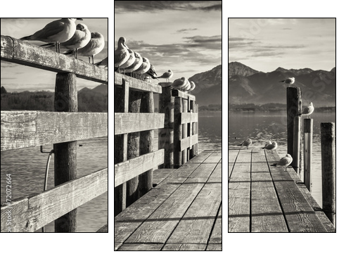 old wooden jetty - Dreiteiliges Leinwandbild, Triptychon