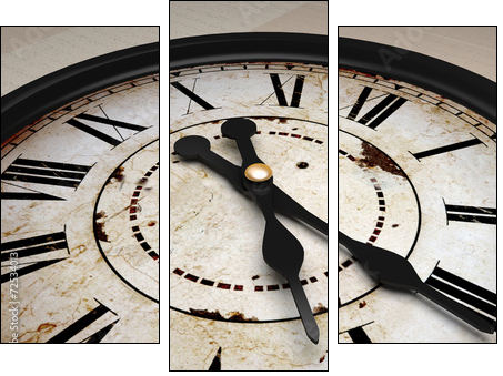 vintage clock - Dreiteiliges Leinwandbild, Triptychon
