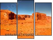 High Resolution Image of Monument Valley Arizona - Dreiteiliges Leinwandbild, Triptychon