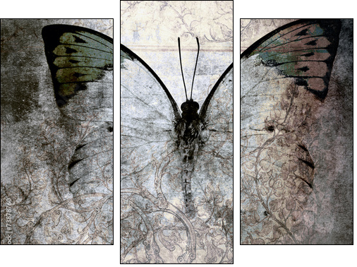 butterfly - Dreiteiliges Leinwandbild, Triptychon