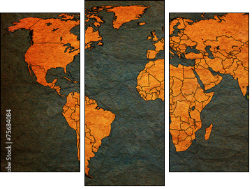 sri lanka territory on world map - Dreiteiliges Leinwandbild, Triptychon