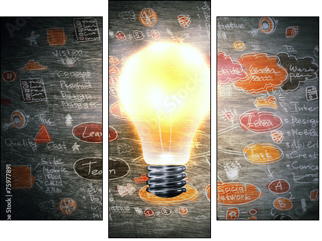 Business strategy - Dreiteiliges Leinwandbild, Triptychon