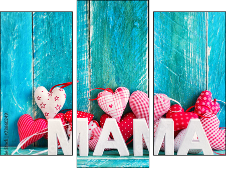 Mama Muttertagskarte - Dreiteiliges Leinwandbild, Triptychon