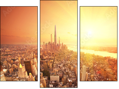 Future New York - Dreiteiliges Leinwandbild, Triptychon