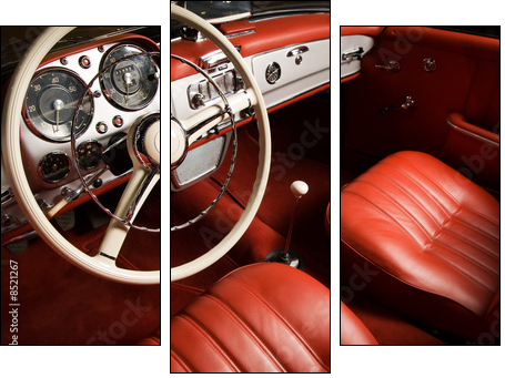 Luxury car interior - Dreiteiliges Leinwandbild, Triptychon