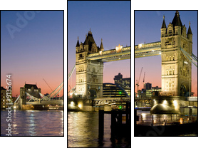 Tower Bridge Panorama - Dreiteiliges Leinwandbild, Triptychon
