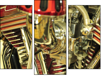 Ultra clean bike's motor - Dreiteiliges Leinwandbild, Triptychon
