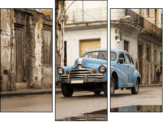 Old car on the street of Havana, Cuba - Dreiteiliges Leinwandbild, Triptychon