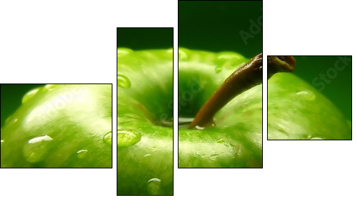 green apple - Vierteiliges Leinwandbild, Viertychon